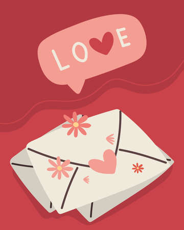 love romantic envelopeのイラスト素材