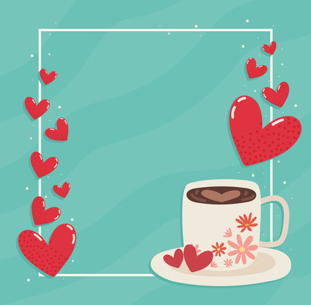 romantic valentines cardのイラスト素材