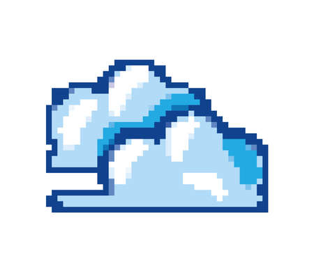 pixelated clouds skyのイラスト素材