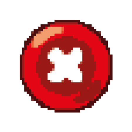 pixelated error buttonのイラスト素材
