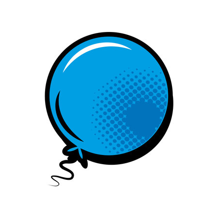 blue balloon pop artのイラスト素材