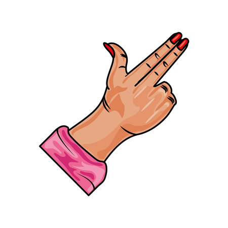 female hand pointingのイラスト素材