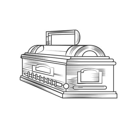 coffin sketch iconのイラスト素材