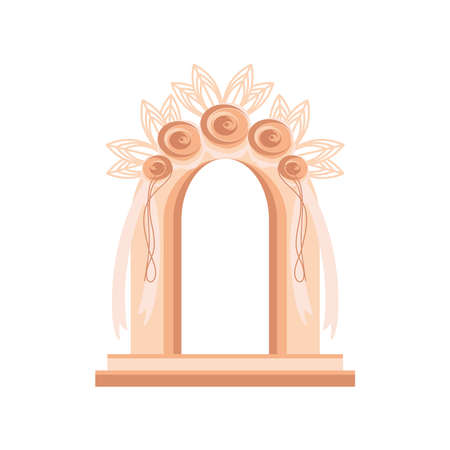 wedding arch with flowersのイラスト素材