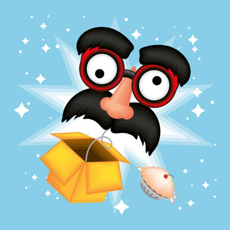 fools day funny maskのイラスト素材
