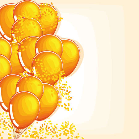 balloons and confettiのイラスト素材