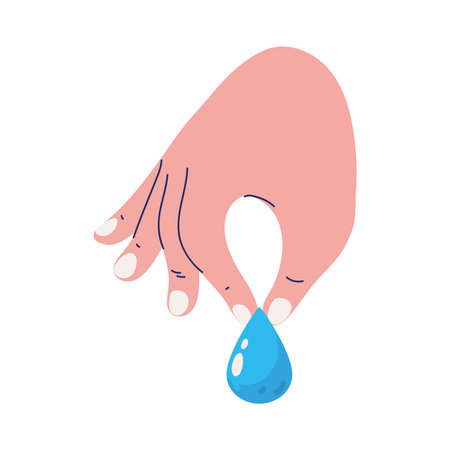 hand with water drop