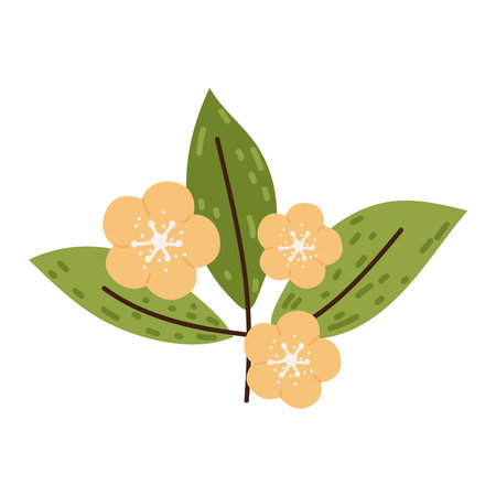 flowers and leaves iconのイラスト素材