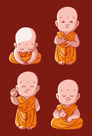 monks character setのイラスト素材