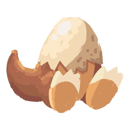 cute dinosaur with eggshellのイラスト素材
