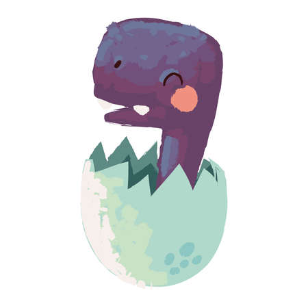 cute dinosaur in eggのイラスト素材