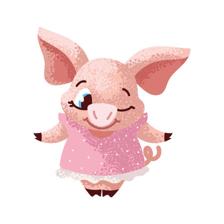 cute female pigのイラスト素材