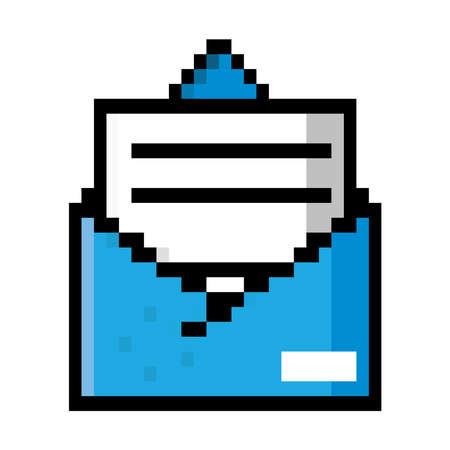 mail letter pixelのイラスト素材