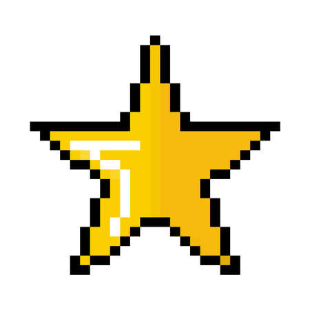 star pixel iconのイラスト素材