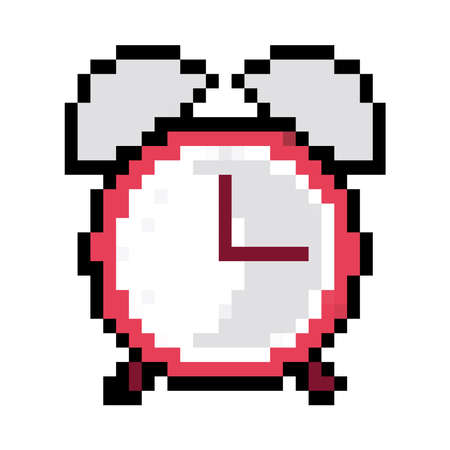 alarm clock pixelのイラスト素材