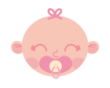 baby girl faceのイラスト素材