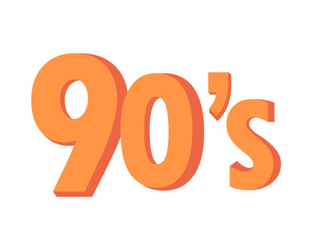 90s number font icon