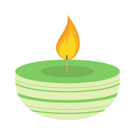 green candle decorationのイラスト素材