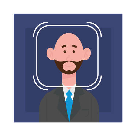 facial recognition for securityのイラスト素材