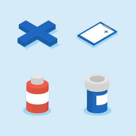 icons health isometricのイラスト素材