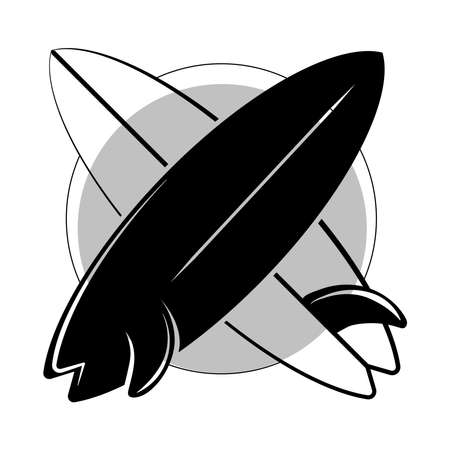 silhouette of surfboardsのイラスト素材