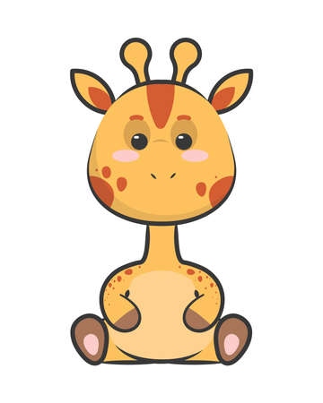 cute giraffe kawaiiのイラスト素材