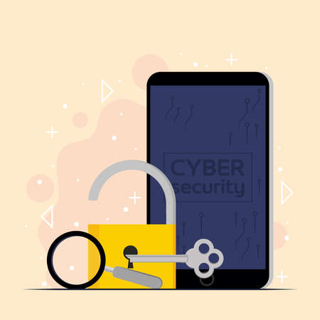 internet security smartphoneのイラスト素材
