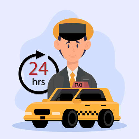 taxi service driverのイラスト素材