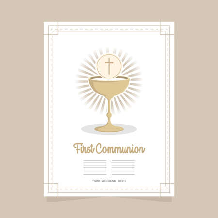 first communion greeting cardのイラスト素材