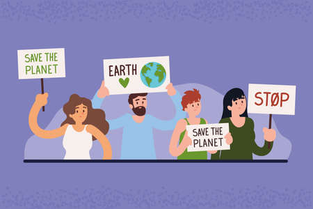 activists and save the planetのイラスト素材