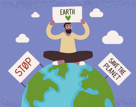 man save the planetのイラスト素材