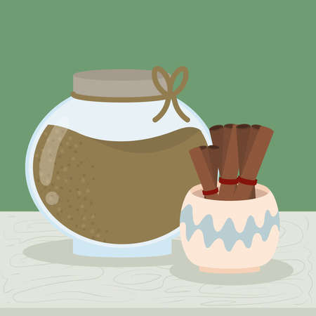cinnamon sticks and scentのイラスト素材