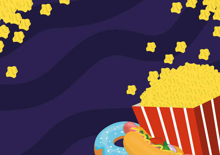 fast food pop cornのイラスト素材