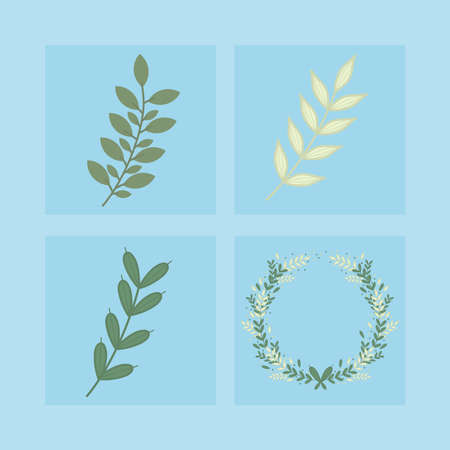laurel wreath and branchesのイラスト素材