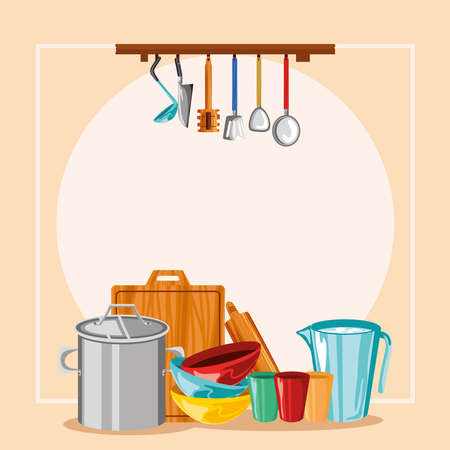 kitchen utensil cartoonのイラスト素材