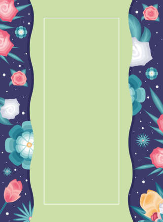 decorative banner with flowersのイラスト素材