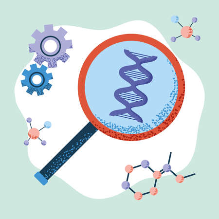 DNA molecule scienceのイラスト素材