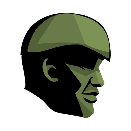 soldier profile characterのイラスト素材