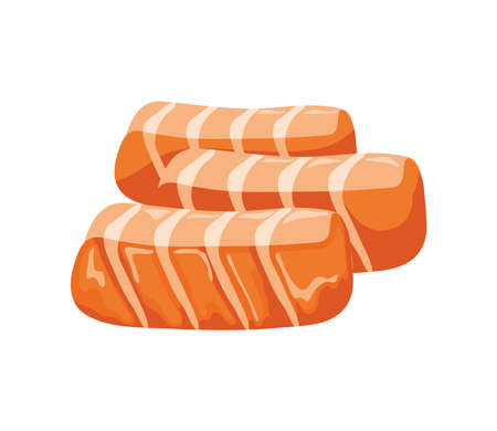 rolls salmon rawのイラスト素材