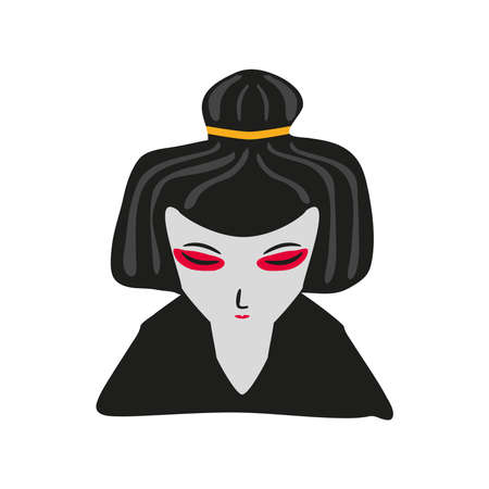 geisha japanese characterのイラスト素材
