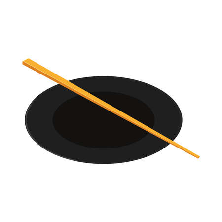 black dish and stickのイラスト素材