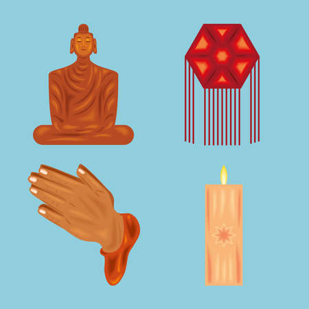 icons vesak dayのイラスト素材