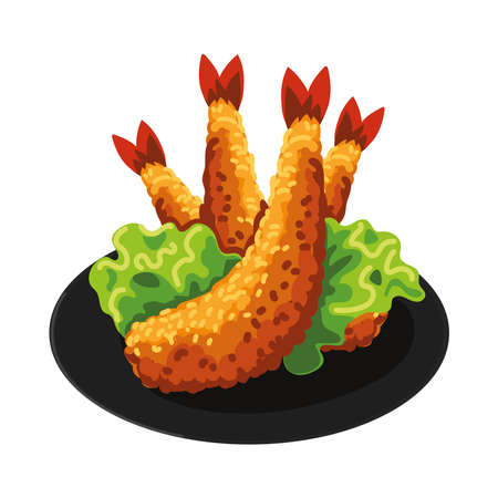 japanese fried shrimpのイラスト素材