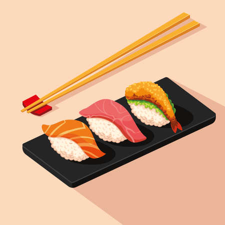 japanese food sushiのイラスト素材