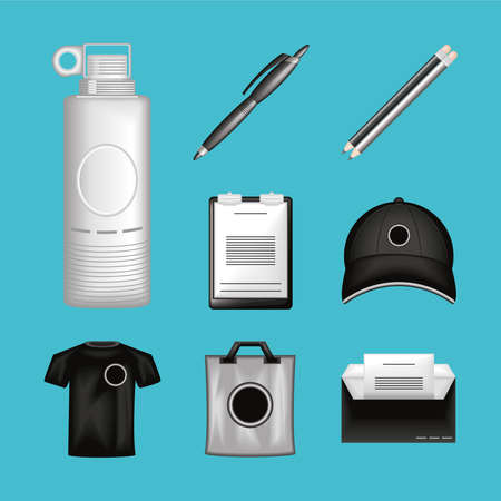 stationery corporate brand identityのイラスト素材