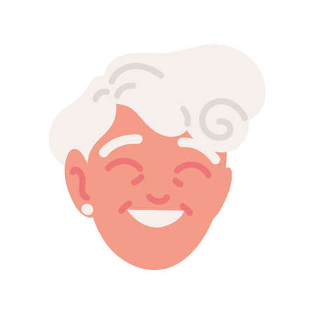 old woman faceのイラスト素材