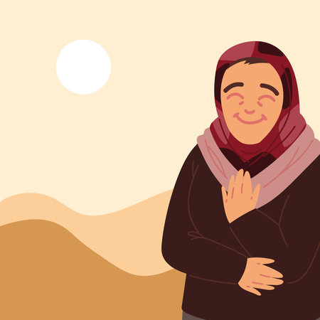 cute happy senior womanのイラスト素材