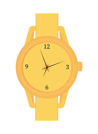 yellow round watchのイラスト素材