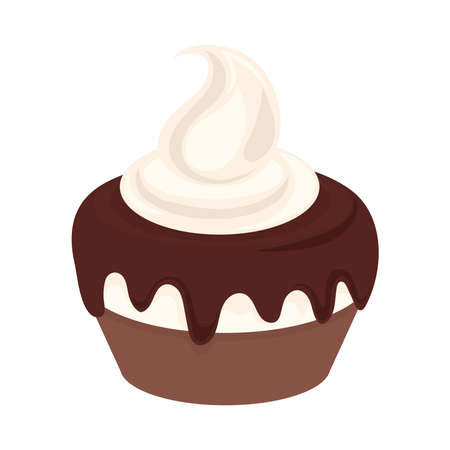 chocolate cupcake dessertのイラスト素材