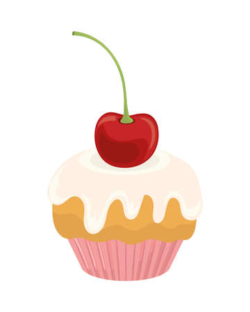 cupcake with fruitのイラスト素材